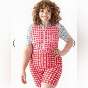 NWT Lime Ricki Pink Margrethe Rash Guard One-Piece L